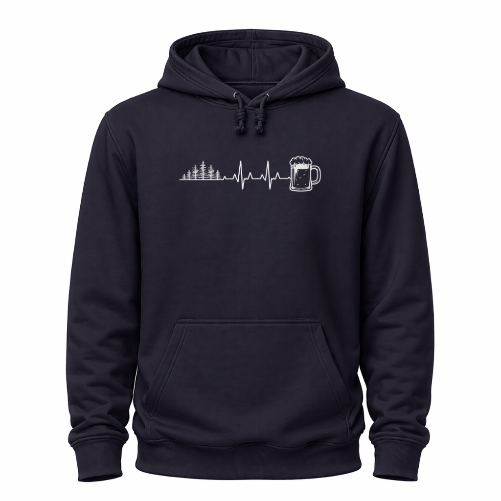 Herzschlag Wälder und Bier - Wander Hoodie