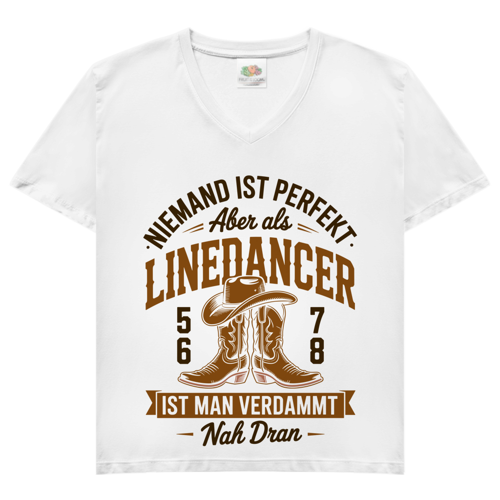 Lidan - Damen Basic V-Neck T-Shirt