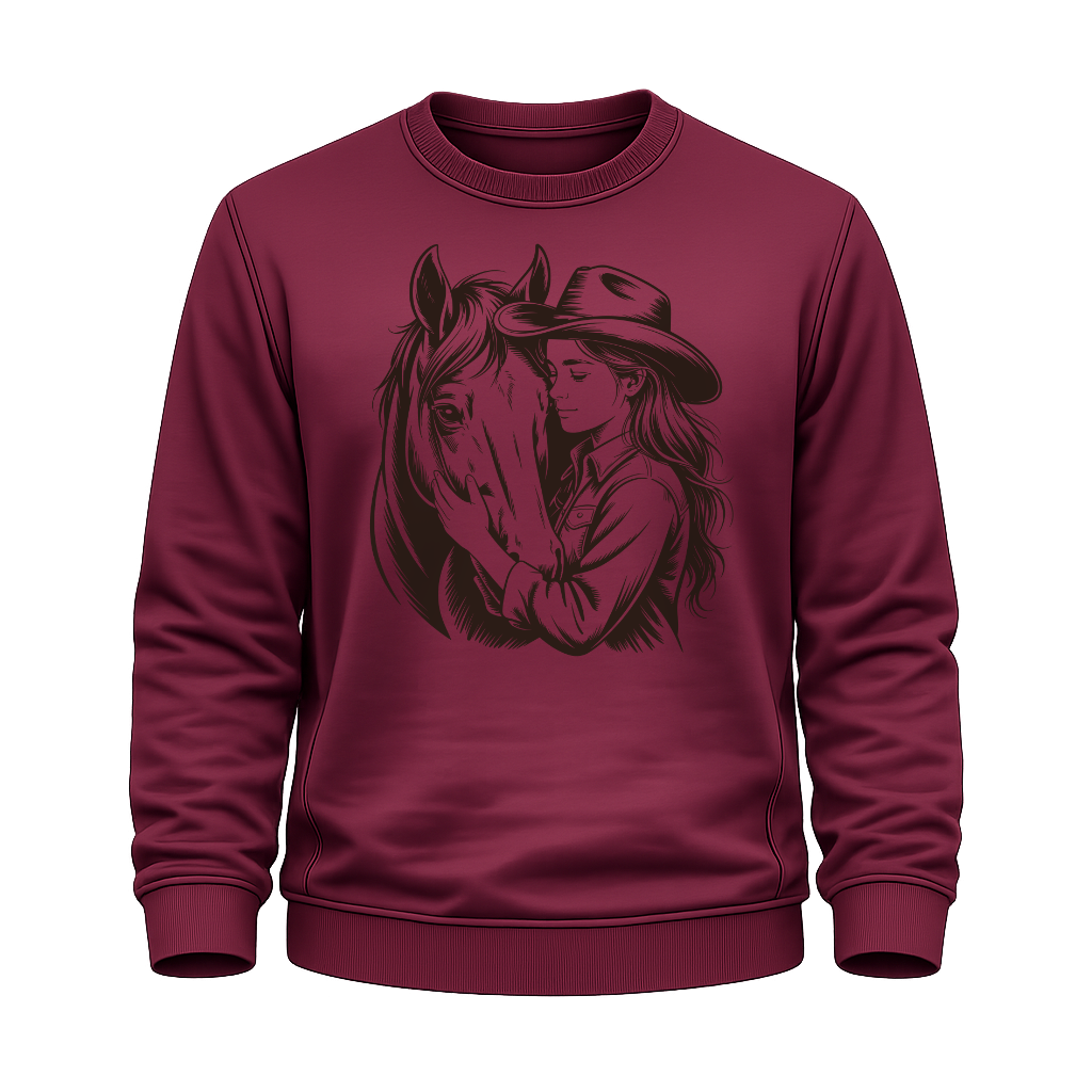 Cowgirl & Pferd – Western Sweatshirt