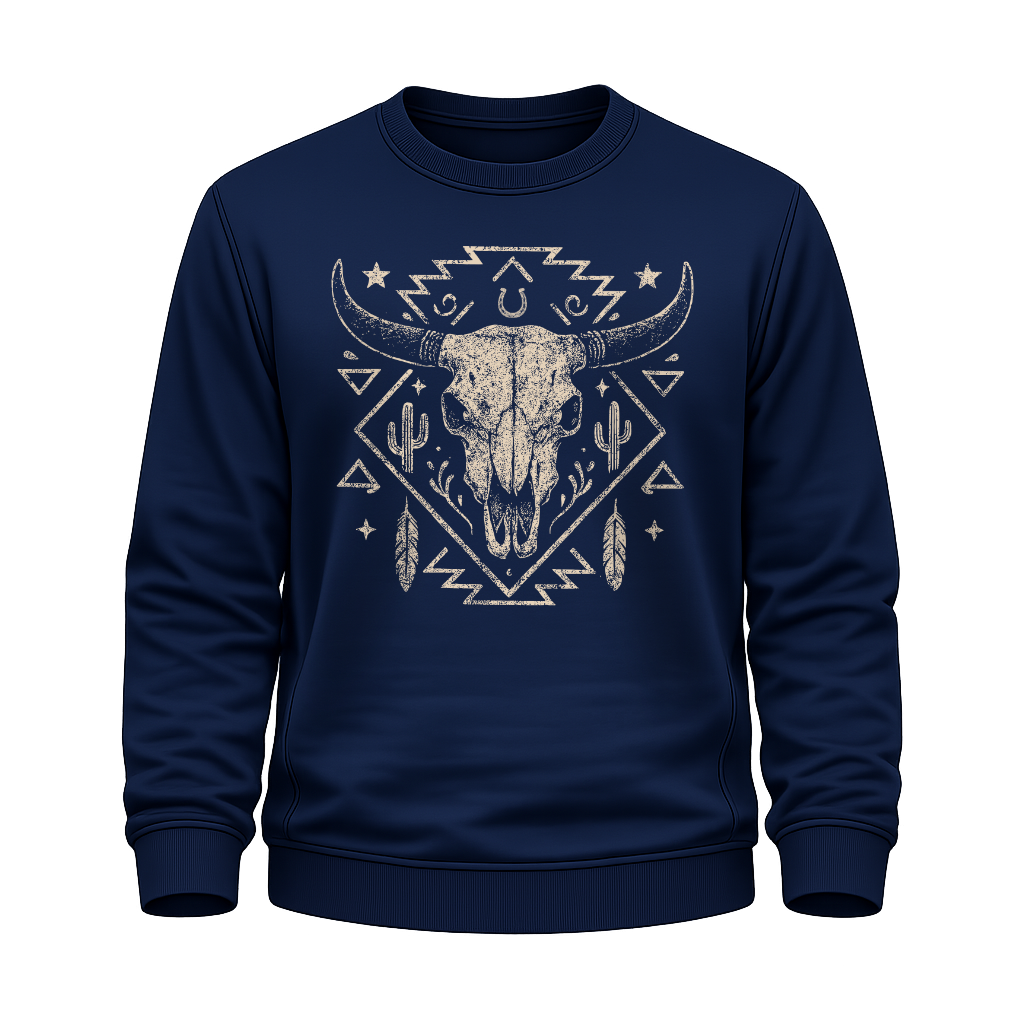 Schädelmotiv – Western Sweatshirt
