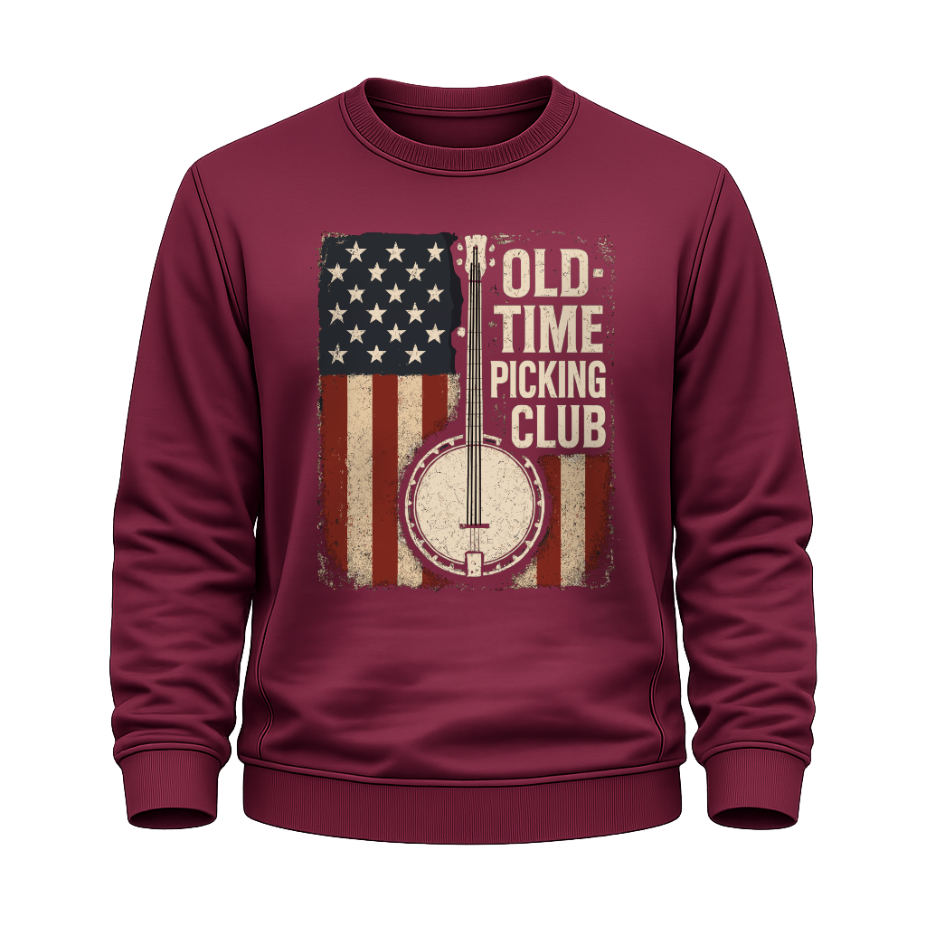 Banjo Flaggenmotiv – Countrymusik Sweatshirt
