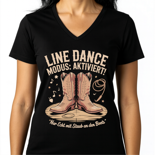 L Dance - Damen Basic V-Neck T-Shirt
