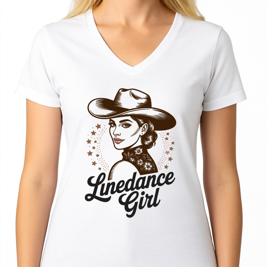 Lingir - Damen Basic V-Neck T-Shirt