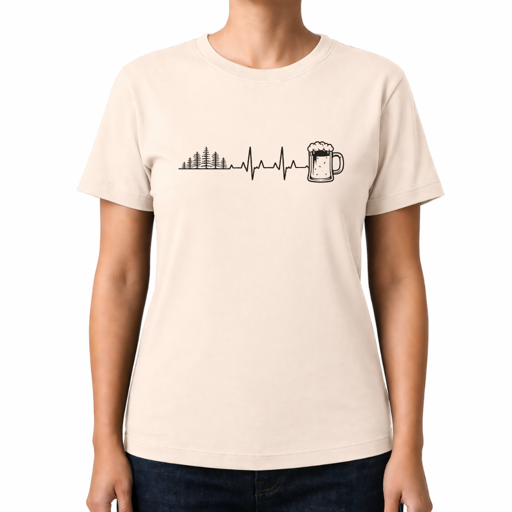 Herzschlag Wälder und Bier – Wander T‑Shirt