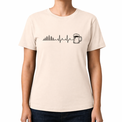 Herzschlag Wälder und Bier – Wander T‑Shirt
