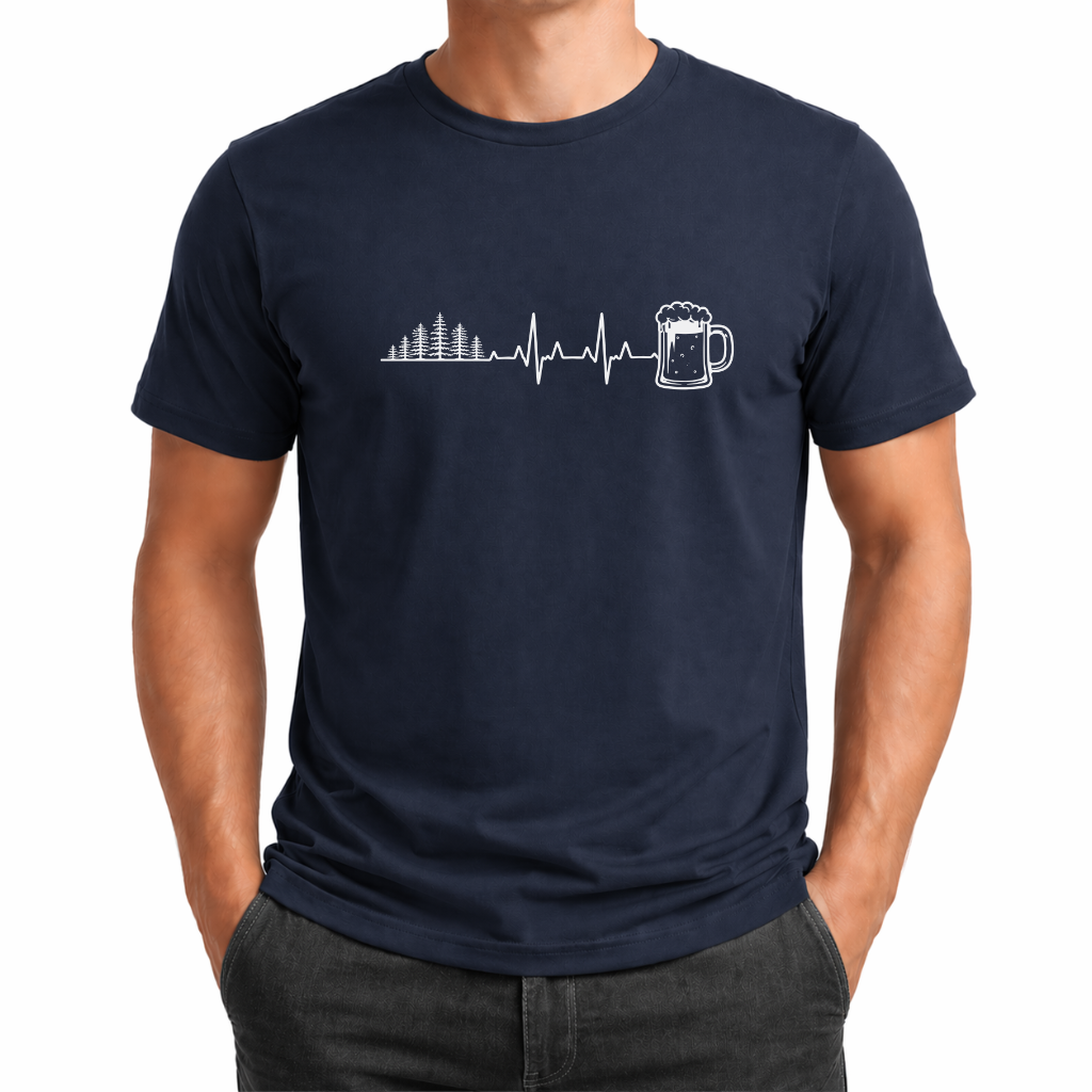 Herzschlag Wälder und Bier – Wander T‑Shirt