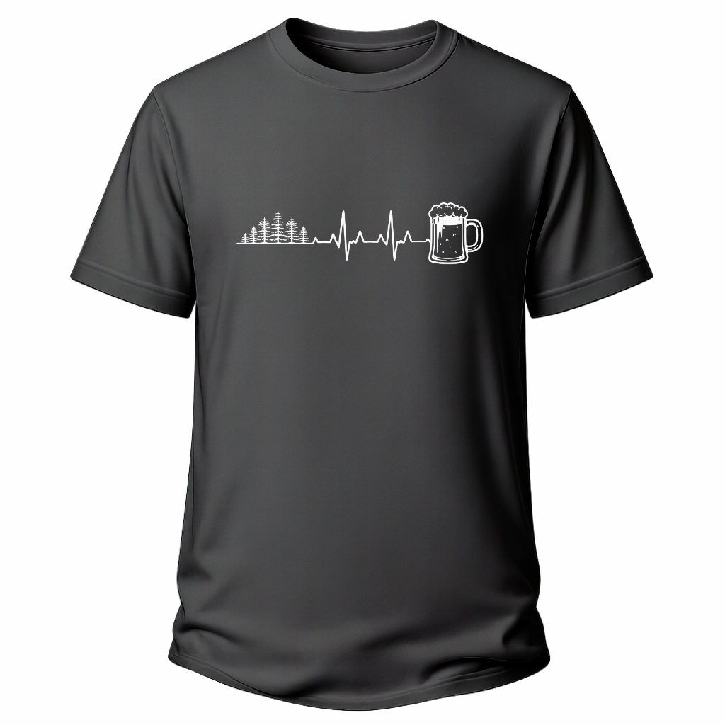 Herzschlag Wälder und Bier – Wander T‑Shirt