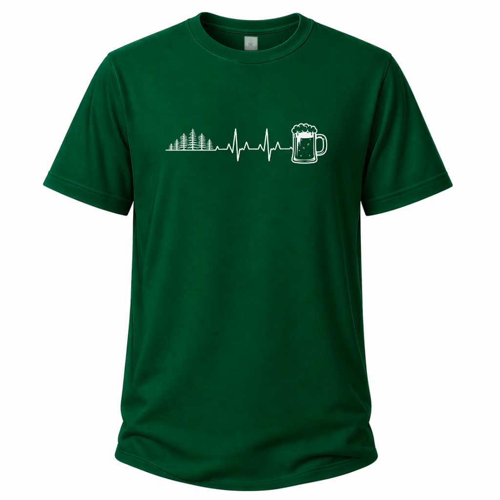 Herzschlag Wälder und Bier – Wander T‑Shirt
