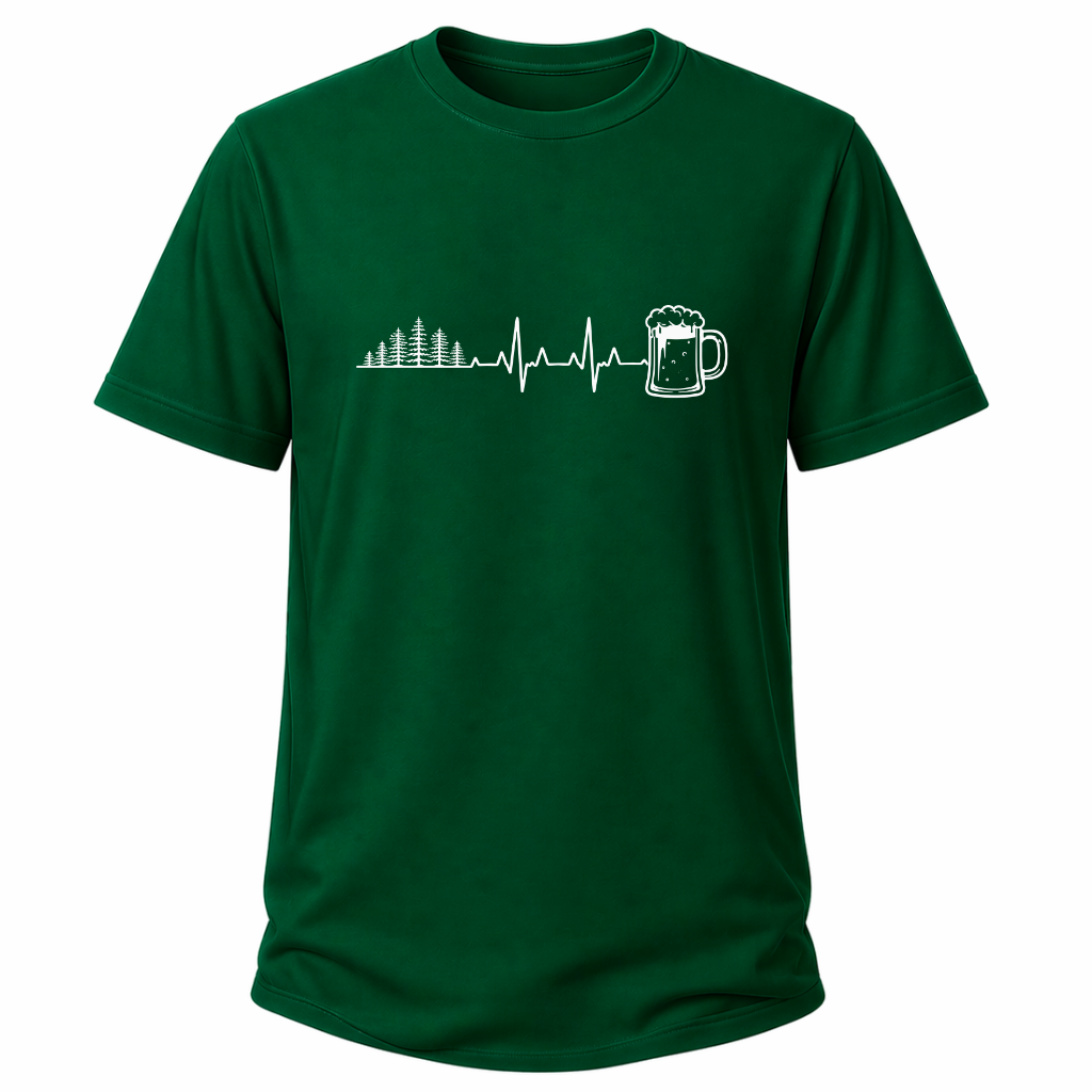 Herzschlag Wälder und Bier – Wander T‑Shirt
