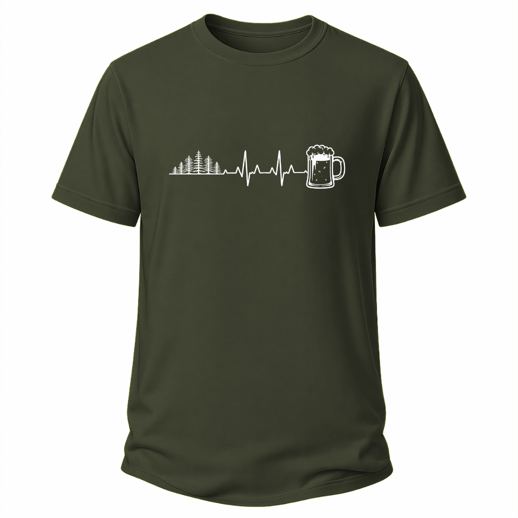 Herzschlag Wälder und Bier – Wander T‑Shirt