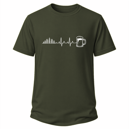 Herzschlag Wälder und Bier – Wander T‑Shirt
