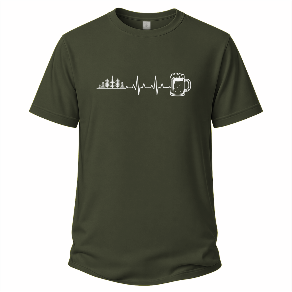 Herzschlag Wälder und Bier – Wander T‑Shirt