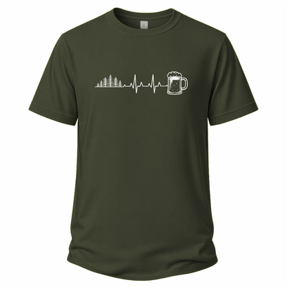 Herzschlag Wälder und Bier – Wander T‑Shirt