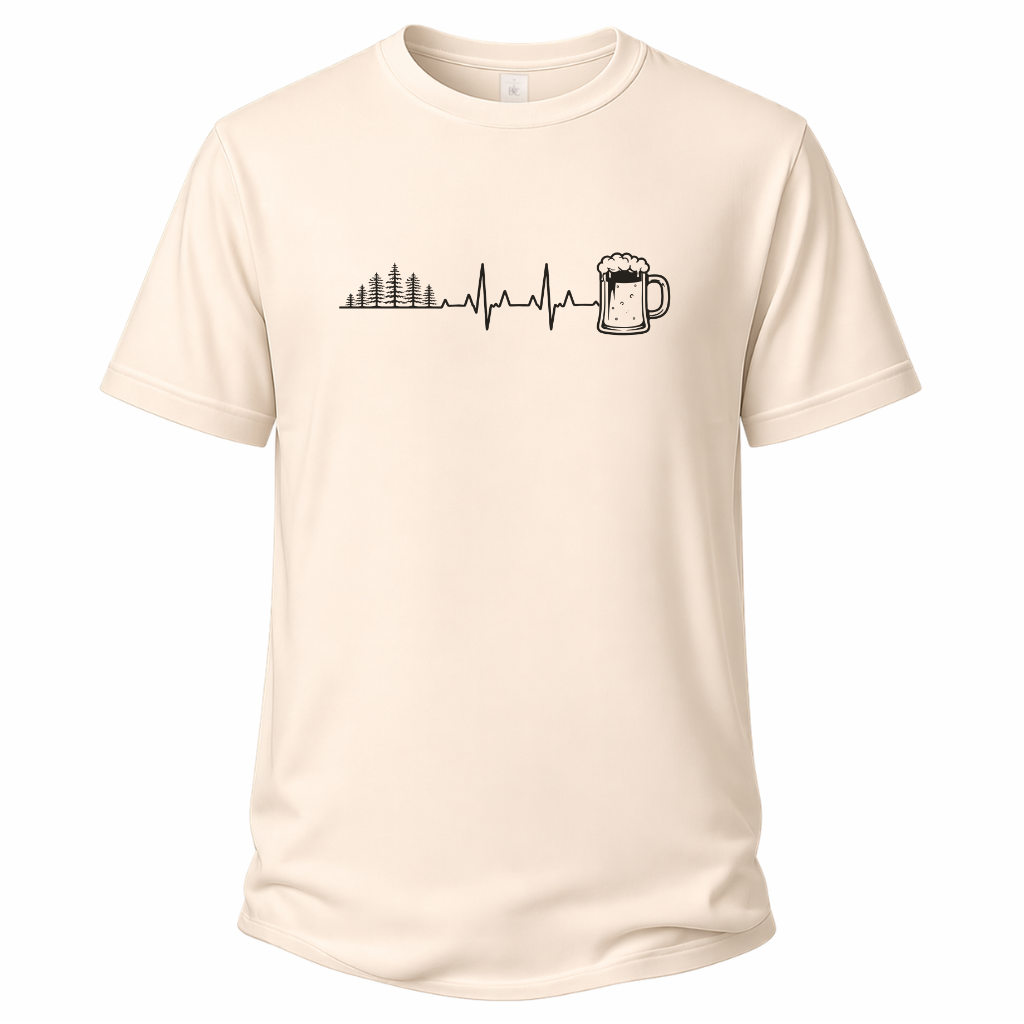 Herzschlag Wälder und Bier – Wander T‑Shirt