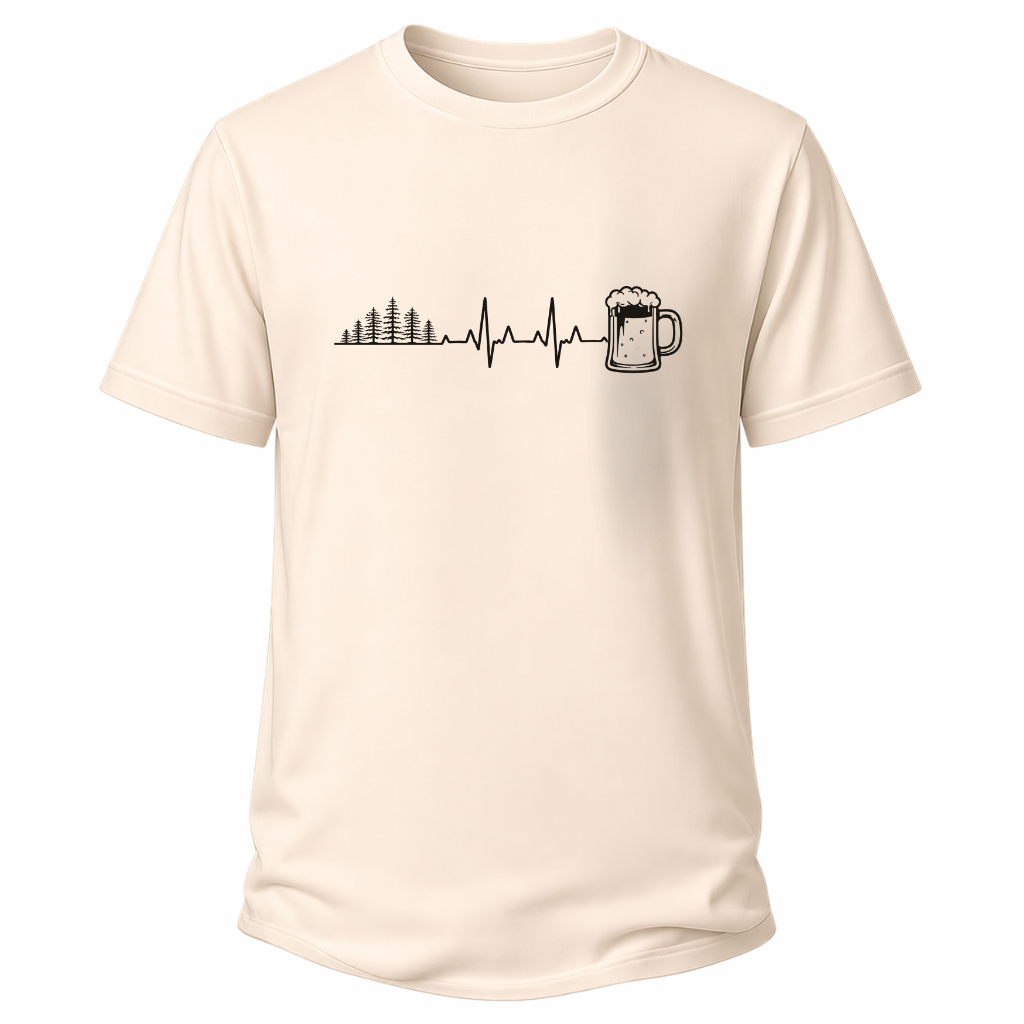 Herzschlag Wälder und Bier – Wander T‑Shirt