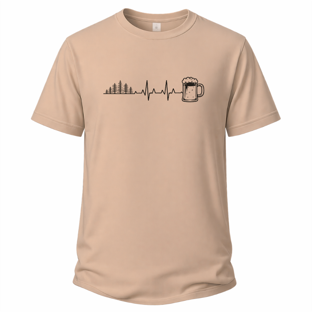 Herzschlag Wälder und Bier – Wander T‑Shirt