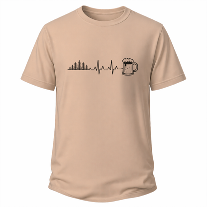Herzschlag Wälder und Bier – Wander T‑Shirt