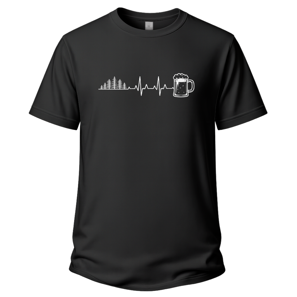 Herzschlag Wälder und Bier – Wander T‑Shirt