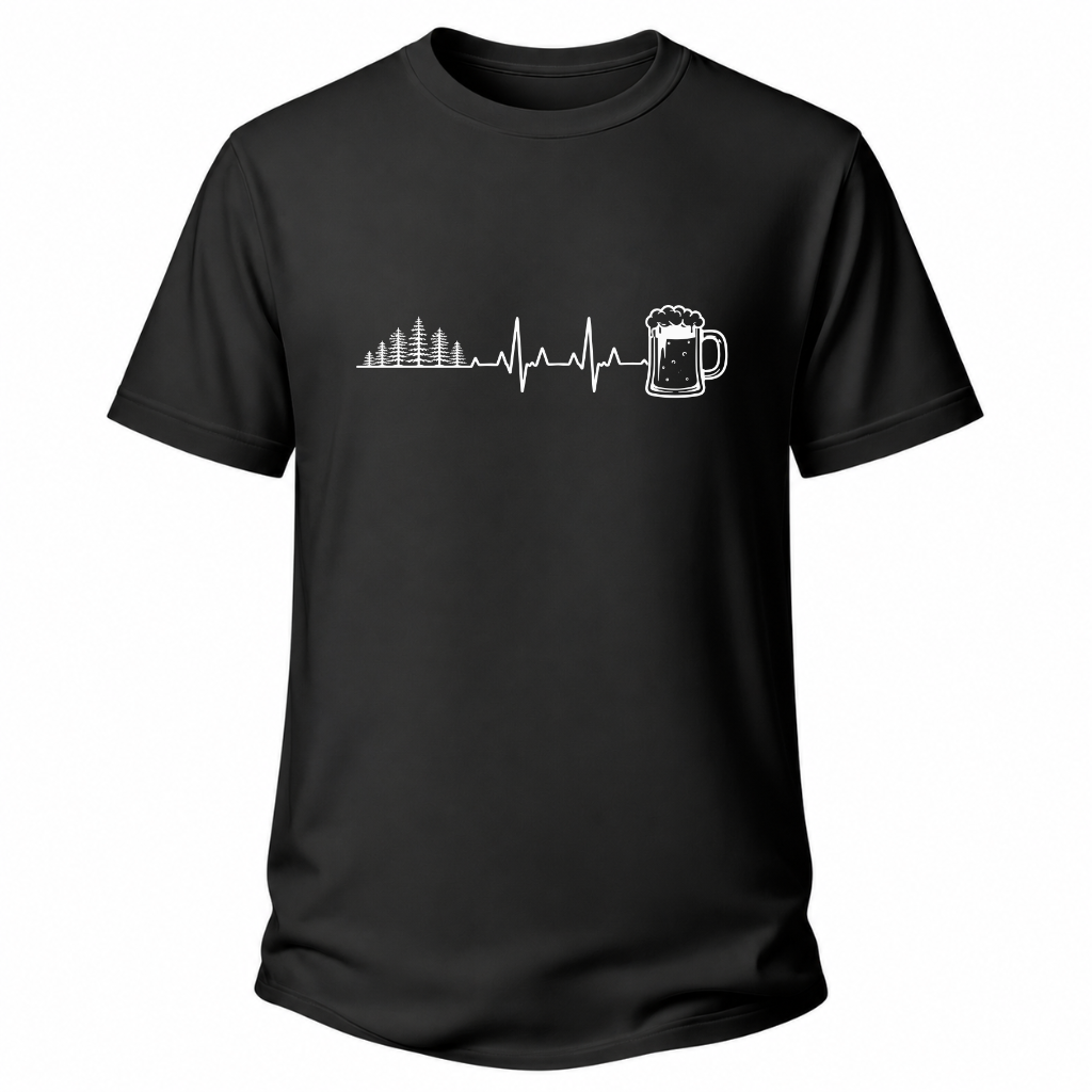 Herzschlag Wälder und Bier – Wander T‑Shirt