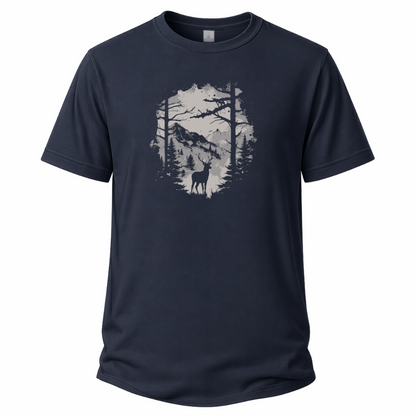 Hirsch im Wald– Wander T‑Shirt