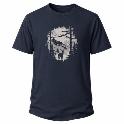 Hirsch im Wald– Wander T‑Shirt