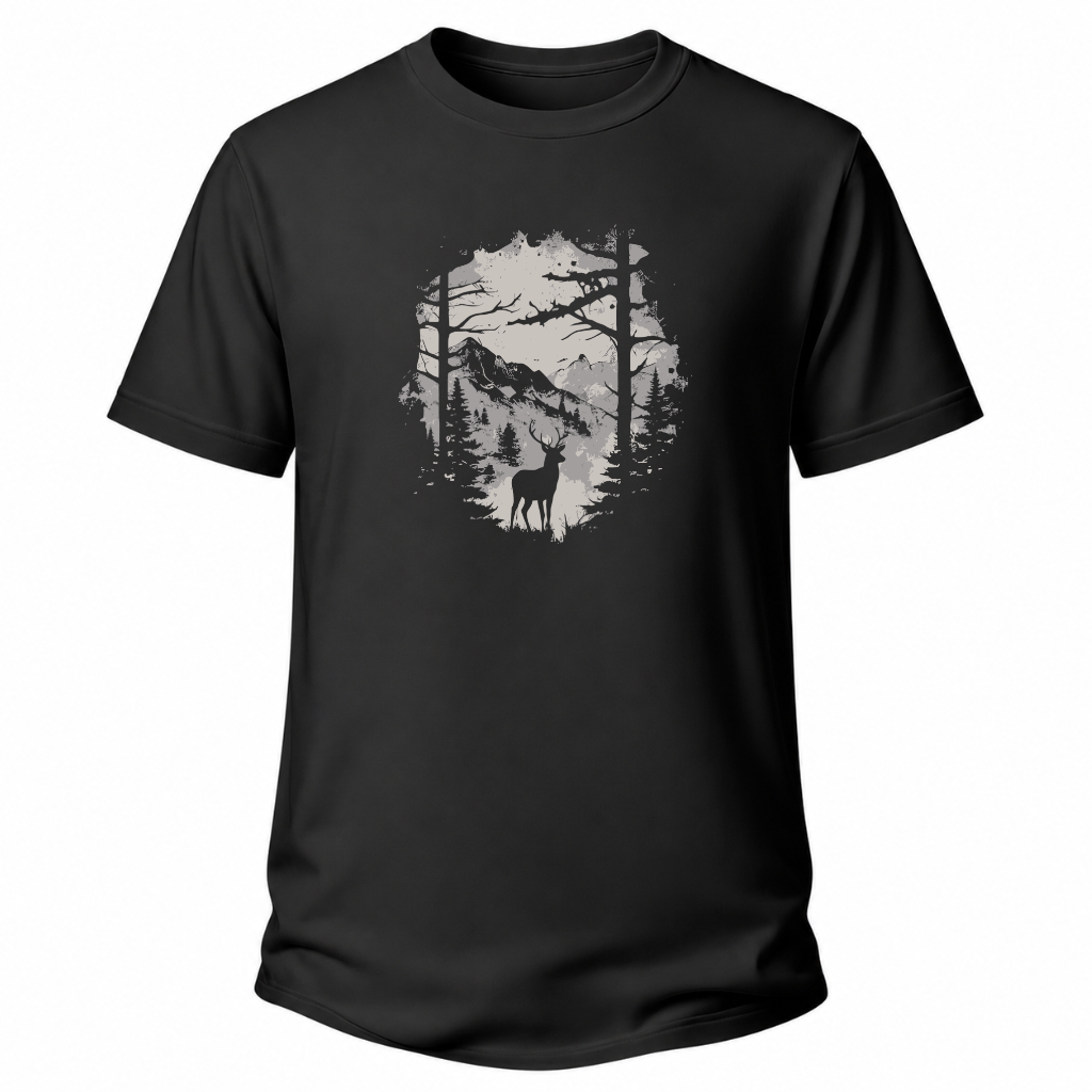 Hirsch im Wald– Wander T‑Shirt