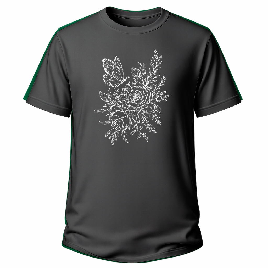 Pfingstrose & Schmetterling – Wander T-Shirt