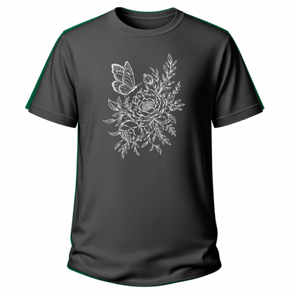 Pfingstrose & Schmetterling – Wander T-Shirt