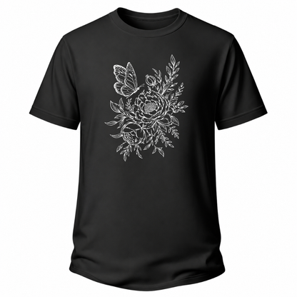 Pfingstrose & Schmetterling – Wander T-Shirt
