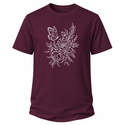 Pfingstrose & Schmetterling – Wander T-Shirt