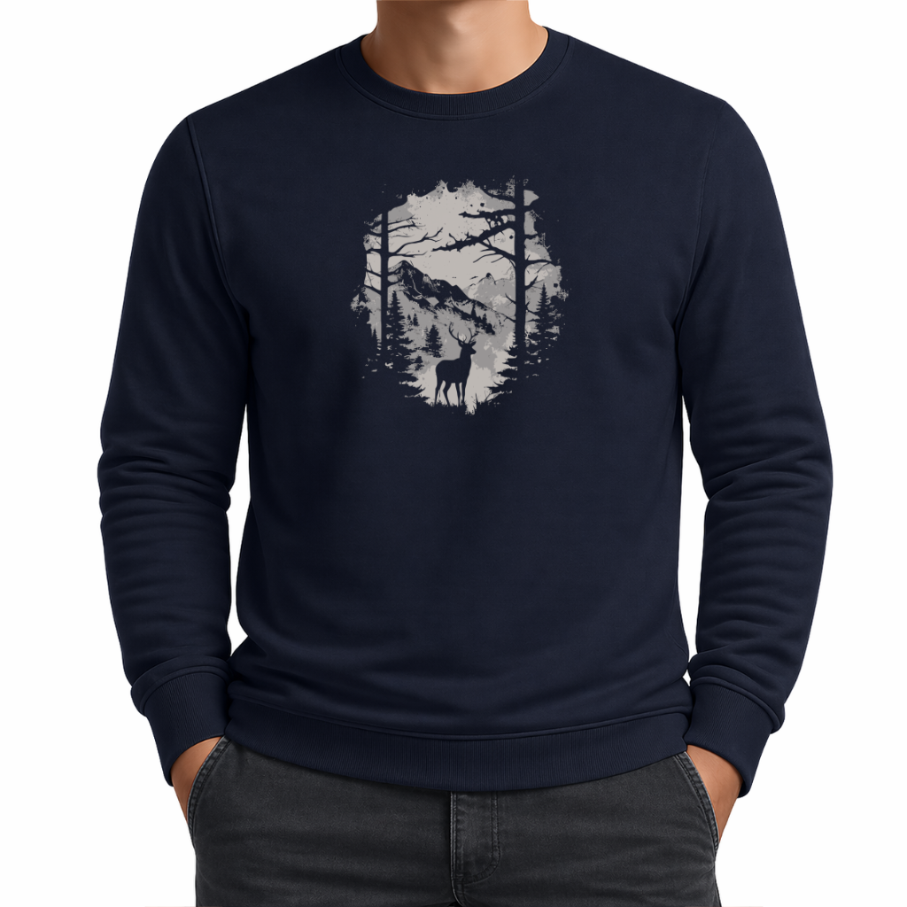 Hirsch im Wald – Wander Sweatshirt
