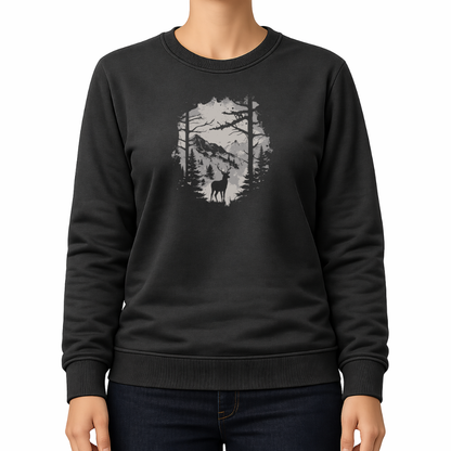 Hirsch im Wald – Wander Sweatshirt
