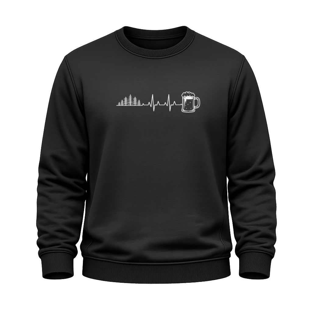 Herzschlag Wälder und Bier – Wander Sweatshirt