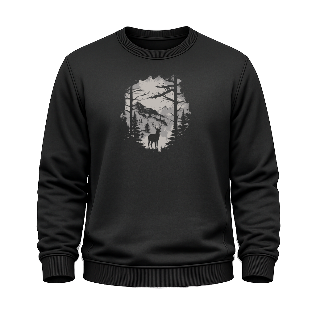 Hirsch im Wald – Wander Sweatshirt