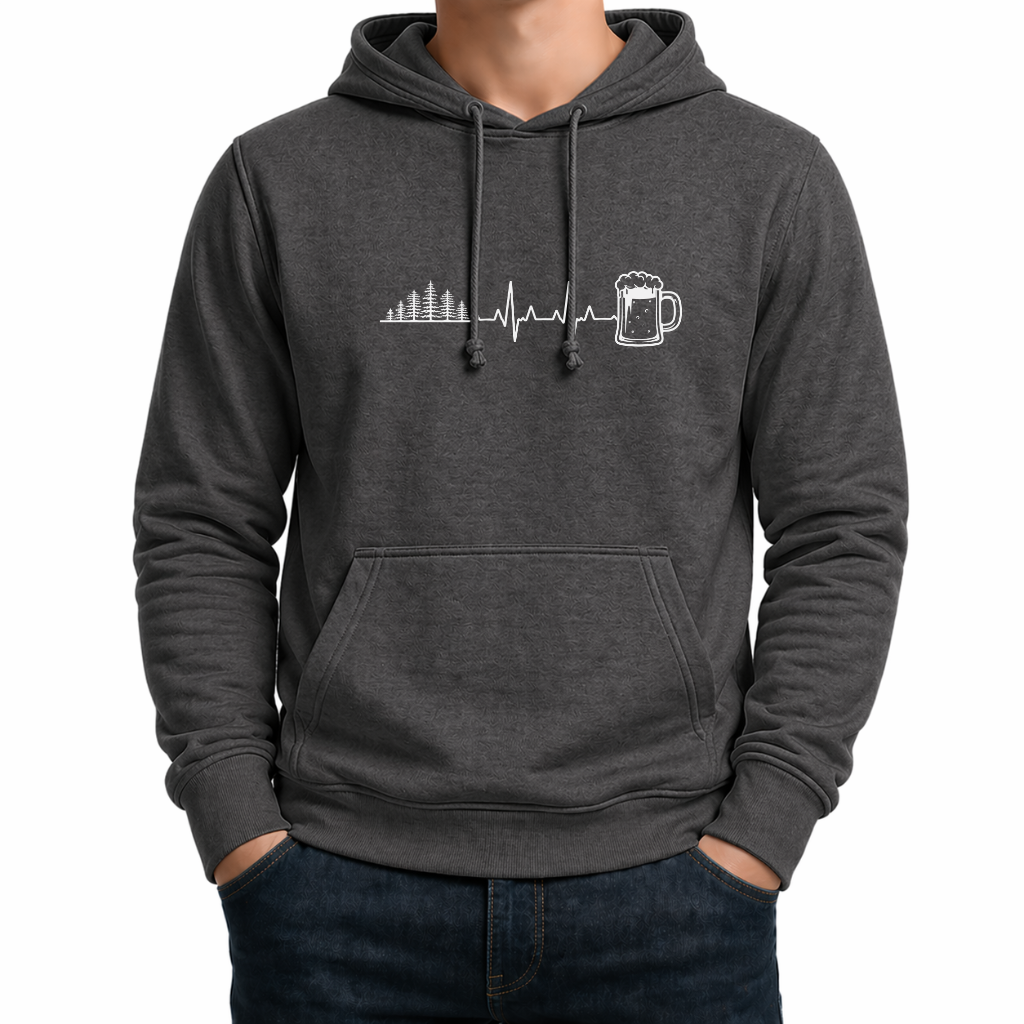 Herzschlag Wälder und Bier - Wander Hoodie