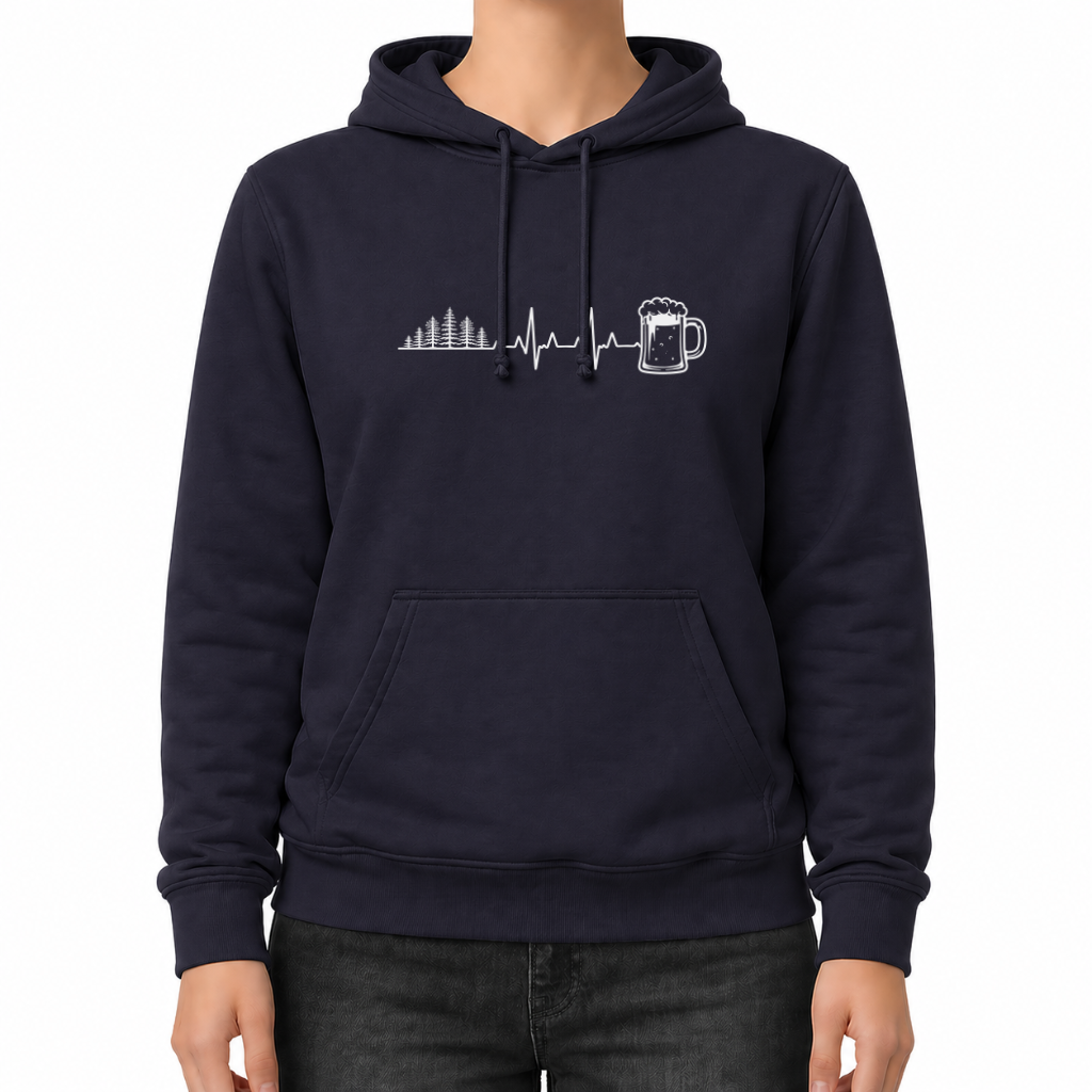 Herzschlag Wälder und Bier - Wander Hoodie