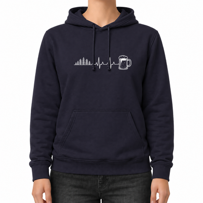 Herzschlag Wälder und Bier - Wander Hoodie
