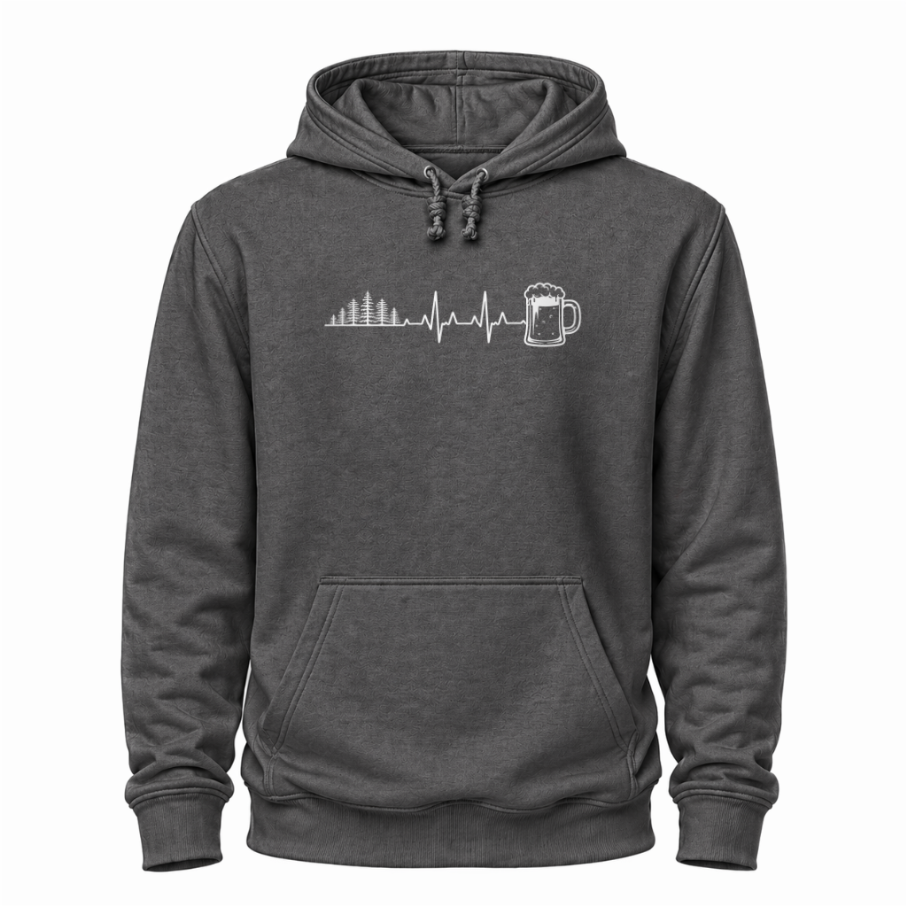 Herzschlag Wälder und Bier - Wander Hoodie
