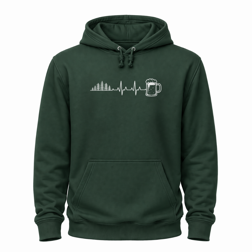 Herzschlag Wälder und Bier - Wander Hoodie