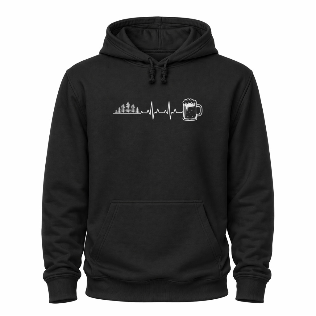 Herzschlag Wälder und Bier - Wander Hoodie