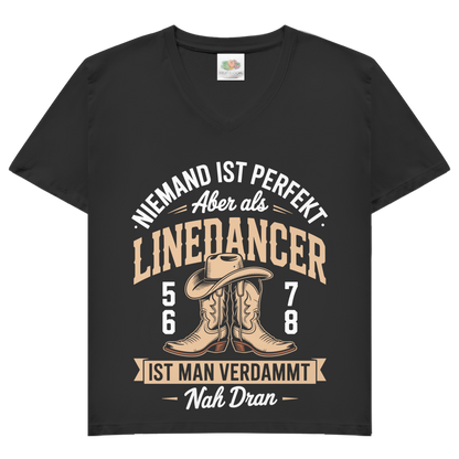 Lidan - Damen Basic V-Neck T-Shirt