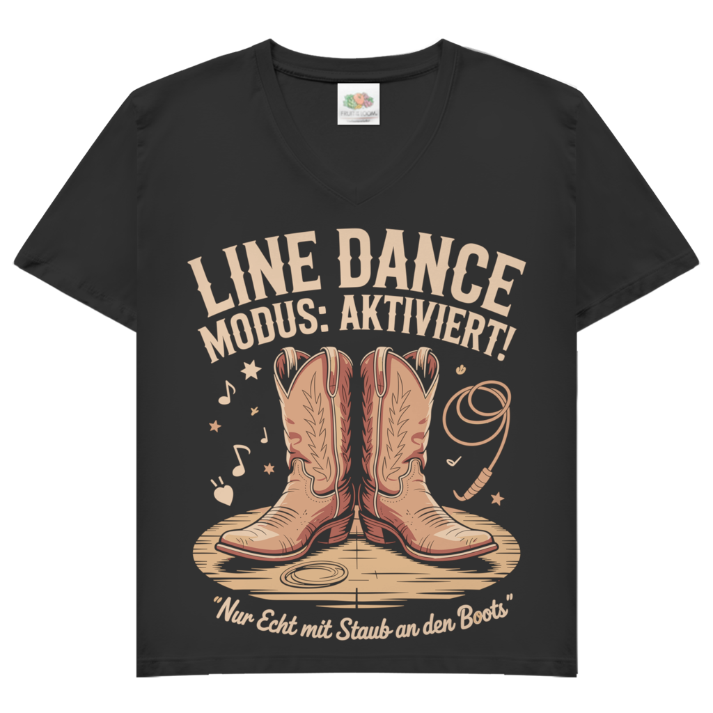 L Dance - Damen Basic V-Neck T-Shirt