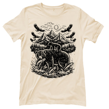 Bärenmotiv – Western T‑Shirt