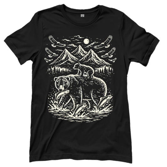 Bärenmotiv – Western T‑Shirt