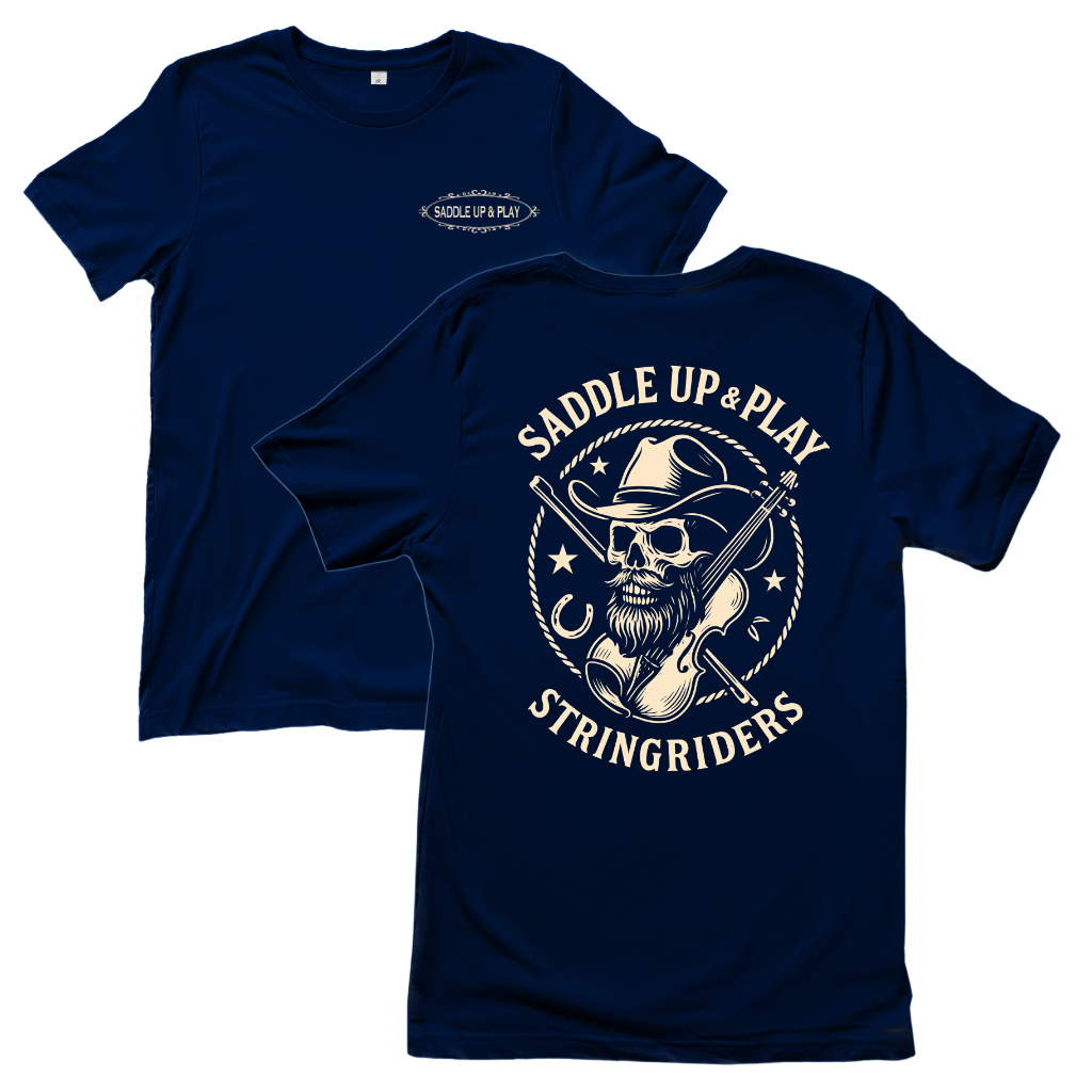 Cowboy Skull Geige – Countrymusik T‑Shirt
