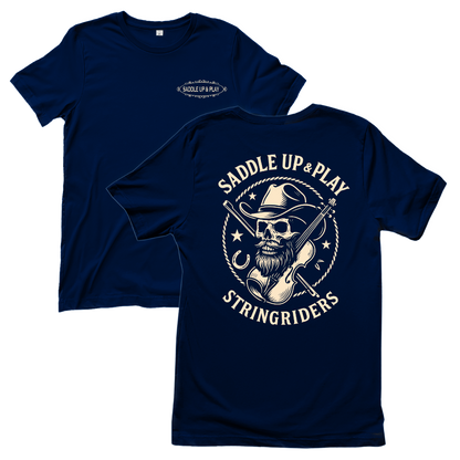 Cowboy Skull Geige – Countrymusik T‑Shirt
