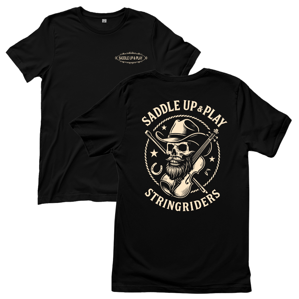 Cowboy Skull Geige – Countrymusik T‑Shirt