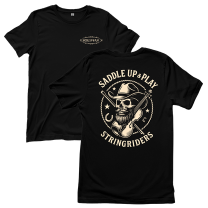 Cowboy Skull Geige – Countrymusik T‑Shirt