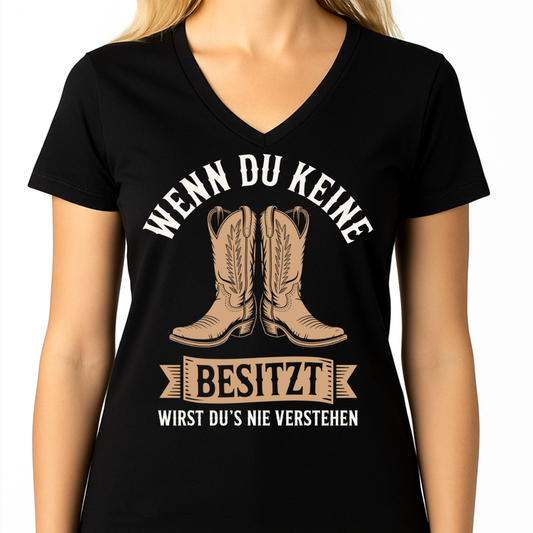 Rivaron - Damen Basic V-Neck T-Shirt