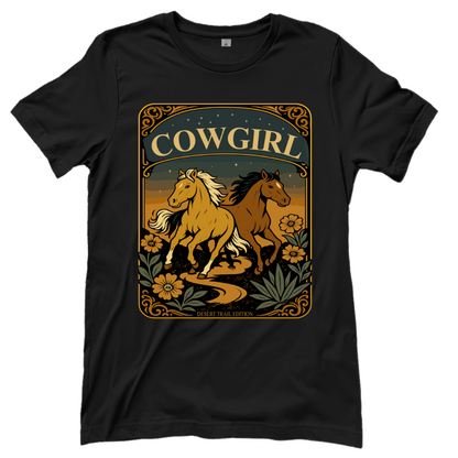 Cowgirl Pferde – Western T‑Shirt